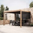OVIALA - Pergola bioclimatique adossée et motorisée éclairée 3x4m et 1 store - Thebes - vignette