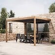 OVIALA - Pergola bioclimatique adossée et motorisée éclairée 3x4m et 1 store - Thebes - vignette