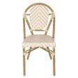 OVIALA - Chaise de terrasse style bistrot parisien en aluminium et rotin beige - Alma - vignette