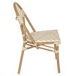 OVIALA - Chaise de terrasse style bistrot parisien en aluminium et rotin beige - Alma - vignette
