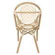 OVIALA - Chaise de terrasse style bistrot parisien en aluminium et rotin beige - Alma - vignette