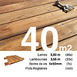 TERRASSEENBOIS - Kit terrasse bois exotique JATOBA pour 40 m², Lames 5,8 m, lambourdes 4,25 m et visserie Inox. - vignette