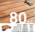 TERRASSEENBOIS - Kit complet terrasse bois exotique JATOBA pour 80 m², Lames 4 m, lambourdes 3,95 m, plots réglables et visserie Inox. - vignette