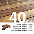TERRASSEENBOIS - Kit complet terrasse bois exotique CUMARU pour 40 m², Lames 1,85 m, lambourdes 1,85 m, plots réglables et visserie Inox. - vignette