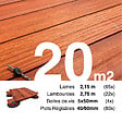 TERRASSEENBOIS - Kit complet terrasse bois exotique PADOUK pour 20 m², Lames 2,15 m, lambourdes 2,15 m, plots réglables et visserie Inox. - vignette