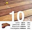 TERRASSEENBOIS - Kit complet terrasse bois exotique CUMARU pour 10 m², Lames 1,85 m, lambourdes 1,85 m, plots réglables et visserie Inox. - vignette