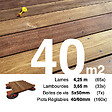 TERRASSEENBOIS - Kit complet terrasse bois exotique CUMARU pour 40 m², Lames 4,25 m, lambourdes 4,25 m, plots réglables et visserie Inox. - vignette