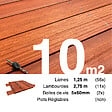 TERRASSEENBOIS - Kit terrasse bois exotique PADOUK pour 10 m², Lames 1,25 m, lambourdes 1,55 m et visserie Inox. - vignette