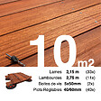 TERRASSEENBOIS - Kit complet terrasse bois exotique PADOUK pour 10 m², Lames 2,15 m, lambourdes 2,15 m, plots réglables et visserie Inox. - vignette