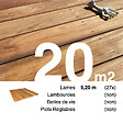TERRASSEENBOIS - Planches de terrasse bois exotique JATOBA pour 20 m², Longueur 5,2 m. - vignette