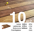 TERRASSEENBOIS - Kit terrasse bois exotique CUMARU pour 10 m², Lames 3,35 m, lambourdes 3,35 m et visserie Inox. - vignette