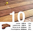 TERRASSEENBOIS - Kit complet terrasse bois exotique CUMARU pour 10 m², Lames 4,55 m, lambourdes 4,25 m, plots réglables et visserie Inox. - vignette