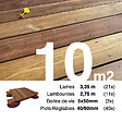 TERRASSEENBOIS - Kit complet terrasse bois exotique CUMARU pour 10 m², Lames 3,35 m, lambourdes 3,35 m, plots réglables et visserie Inox. - vignette