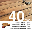 TERRASSEENBOIS - Kit complet terrasse bois exotique JATOBA pour 40 m², Lames 5,2 m, lambourdes 4,25 m, plots réglables et visserie Inox. - vignette