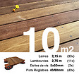 TERRASSEENBOIS - Kit complet terrasse bois exotique CUMARU pour 10 m², Lames 2,15 m, lambourdes 2,15 m, plots réglables et visserie Inox. - vignette