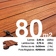 TERRASSEENBOIS - Kit complet terrasse bois exotique PADOUK pour 80 m², Lames 2,45 m, lambourdes 2,15 m, plots réglables et visserie Inox. - vignette