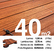 TERRASSEENBOIS - Kit complet terrasse bois exotique PADOUK pour 40 m², Lames 1,55 m, lambourdes 1,55 m, plots réglables et visserie Inox. - vignette
