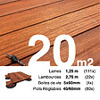 TERRASSEENBOIS - Kit complet terrasse bois exotique PADOUK pour 20 m², Lames 1,25 m, lambourdes 1,55 m, plots réglables et visserie Inox. - vignette