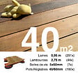 TERRASSEENBOIS - Kit complet terrasse bois exotique IPE pour 40 m², Lames 0,95 m, lambourdes 1,55 m, plots réglables et visserie Inox. - vignette