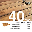 TERRASSEENBOIS - Planches de terrasse bois exotique JATOBA pour 40 m², Longueur 2,45 m. - vignette