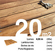 TERRASSEENBOIS - Planches de terrasse bois exotique JATOBA pour 20 m², Longueur 4 m. - vignette