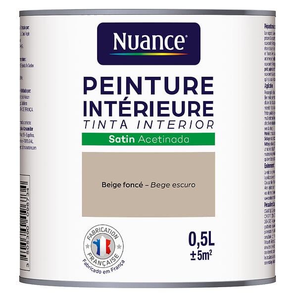 NUANCE - Peinture Bicouche - Beige foncé - Satin - 0.5L - large