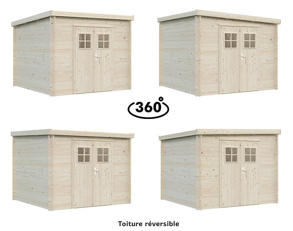 WHITE WOOD - Abri de jardin en bois Zoé 3 ép.19mm - White Wood - 6.8m² - large