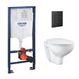 GROHE - Grohe Pack WC Rapid SL + WC Bau Ceramic sans bride + Siège abattant SoftClose + Plaque de commande noir mat  (RapidSL-Bau-KF0) - vignette