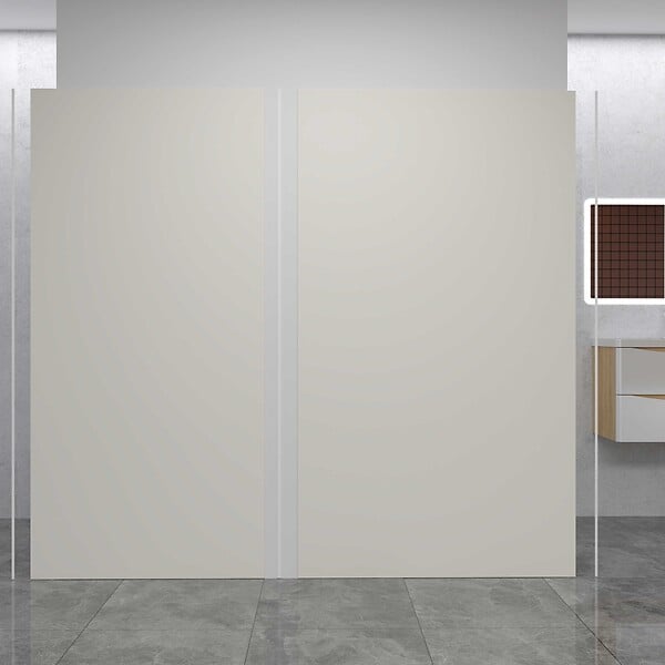 AICA SANITAIRE - Panneau mural de douche ivoire 90x210cm+120x210cm avec 3 profilés - large