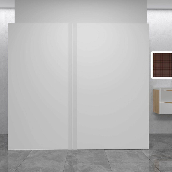 AICA SANITAIRE - Panneau mural de douche blanc finition mat 90x210cm+120x210cm avec 1 profilé - large