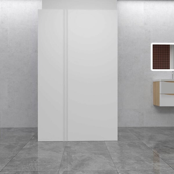 AICA SANITAIRE - Panneau mural de douche blanc finition mat 40x210cm+90x210cm avec 1 profilé - large