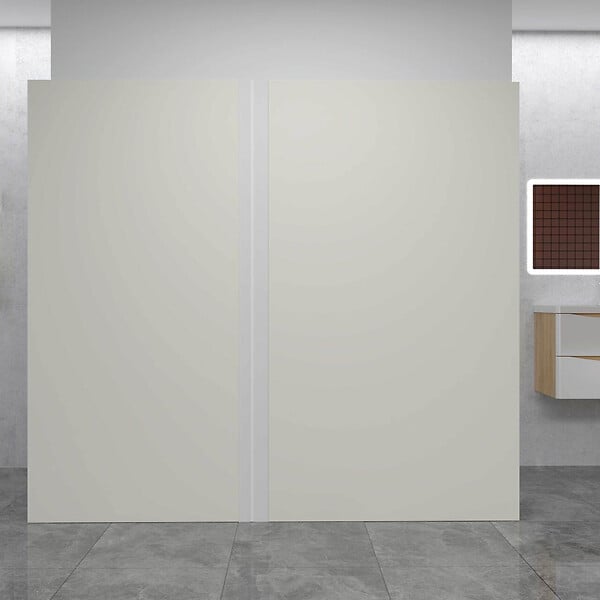 AICA SANITAIRE - Panneau mural de douche ivoire 90x210cm+100x210cm avec 1 profilé - large