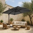 OVIALA - Parasol Déporté 3x4m Inclinable Rotatif + 4 Dalles Lestées anthracite  - Caserta - vignette