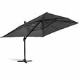 OVIALA - Parasol Déporté 3x4m Inclinable Rotatif + 4 Dalles Lestées anthracite  - Caserta - vignette