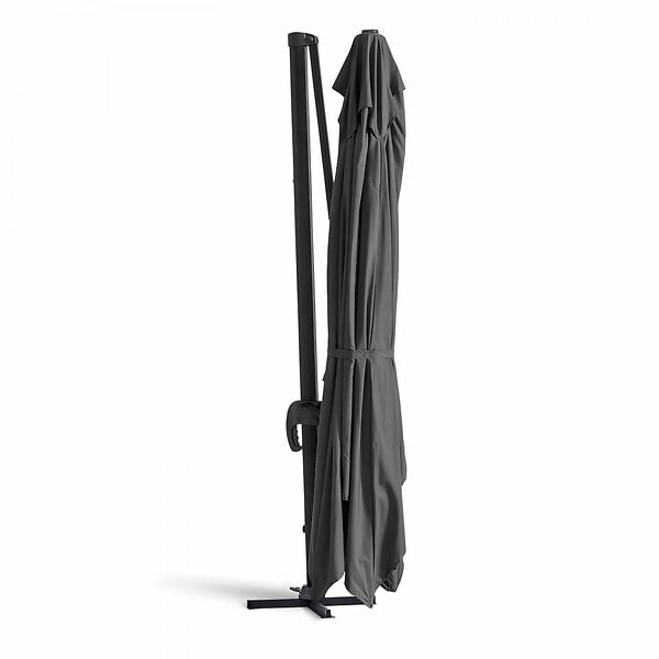 OVIALA - Parasol Déporté 3x4m Inclinable Rotatif + 4 Dalles Lestées anthracite  - Caserta - large