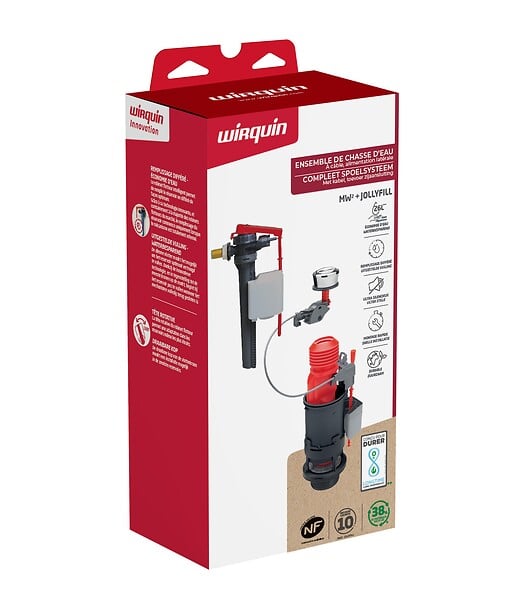 WIRQUIN - Mécanisme de WC à câble MW² - 3-6L - Pour D14-46mm - large