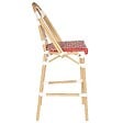 OVIALA - Chaise haute de jardin en alumunium et rotin synthétique blanc + rouge - Belleville - vignette
