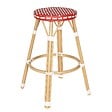 OVIALA - Tabouret haut de jardin en aluminium et rotin synthétique blanc, rouge - Belleville - vignette