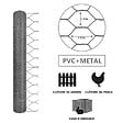 VOUNOT - Grillage a poule avec fils 13mm en PVC gaine gris 1x25M - vignette