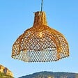 LUMISKY - Suspension Extérieure Rotin Beige D60cm Câble 5m - vignette