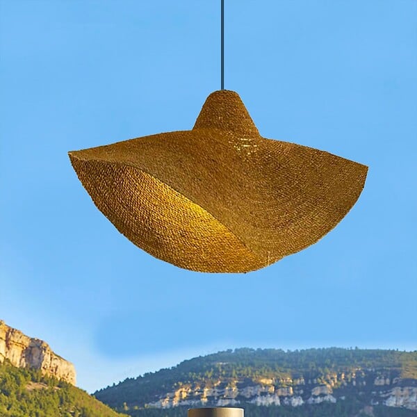 LUMISKY - Suspension KLEIA Extérieure Herbe Marine Beige D93cm - large