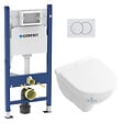 GEBERIT - Pack bâti-support Duofix + Plaque de commande + Fixations murales  + Cuvette suspendue + Abattant (O.NOVO49GEB3) - vignette