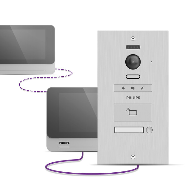 PHILIPS - Visiophone collectif pour 1 appartement / bureau - Philips WelcomeHive Pro 2 - large