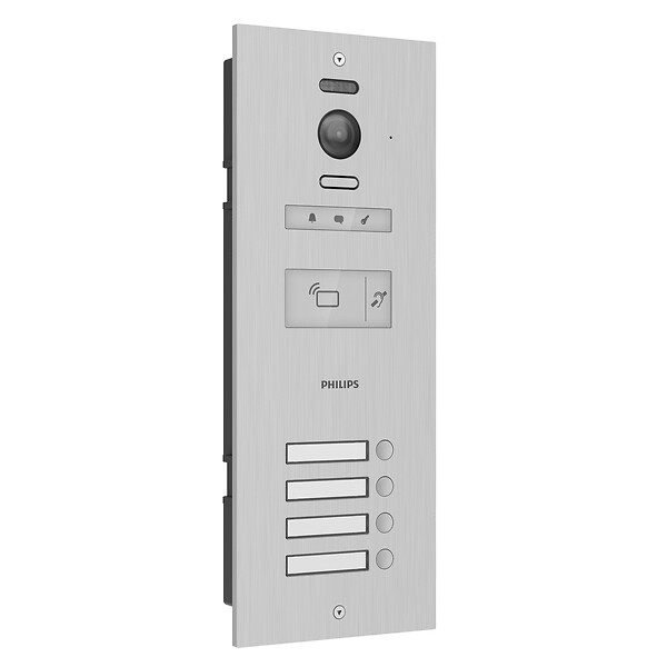 PHILIPS - Visiophone collectif pour 4 appartements / bureaux - compatible Vigik - Philips WelcomeHive 2 - large