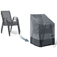 ID MARKET - Housse de protection pour 4 à 6 chaises de jardin empilables 70 x 70 x 120 cm - vignette
