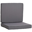 OUTSUNNY - Coussins de fauteuil de jardin zippés déhoussables - galettes de chaise de jardin - épais rembourrage 7 cm - polyester haute densité gris - vignette