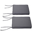 OUTSUNNY - Lot de 2 coussins d'assise carrés chaises fauteuils tabourets - coussins déhoussables zippés avec cordons d'attache - dim. 45L x 45l cm ép. 5 cm - polyester gris - vignette