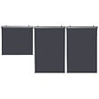 ID MARKET - Lot de 3 stores enrouleurs L.124 x H. 225 CM pour pergola gris anthracite - vignette