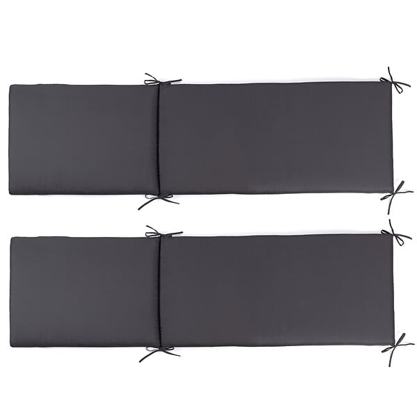 ID MARKET - Lot de 2 coussins transat 190 cm gris anthracite - large
