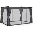 ID MARKET - Pergola édition intégrale moustiquaire toit rétractable 3x4M et 4 rideaux gris - vignette